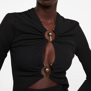 CHRISTOPHER ESBER Long Sleeve Orbit Buckle Rib Top 0